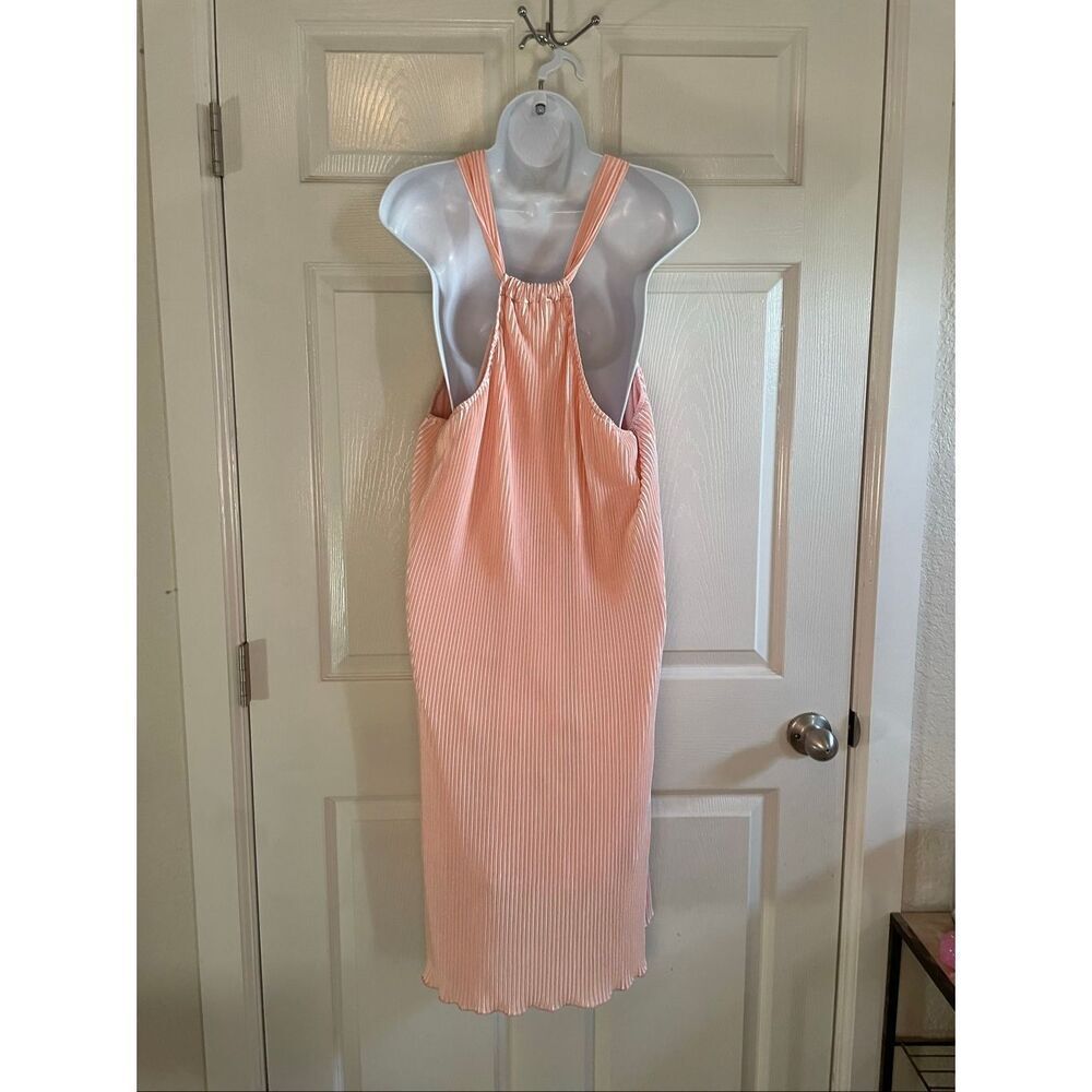 Boutique Extra Large Dress Cocktail Ripple Blush Halter Neck - Picture 7 of 8